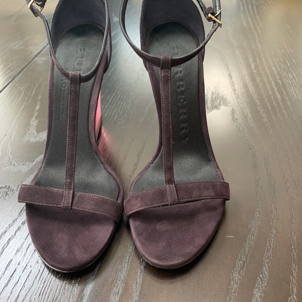 Burberry Suede Wedge Sandals - Picture 4 of 4